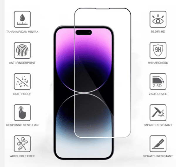 Protecteur en Verre Trempé Transparent pour Apple iPhone 15 Pro Max - Image 2