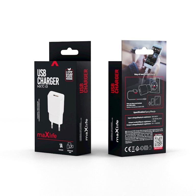Chargeur USB 1A Maxlife MXTC-01 blanc