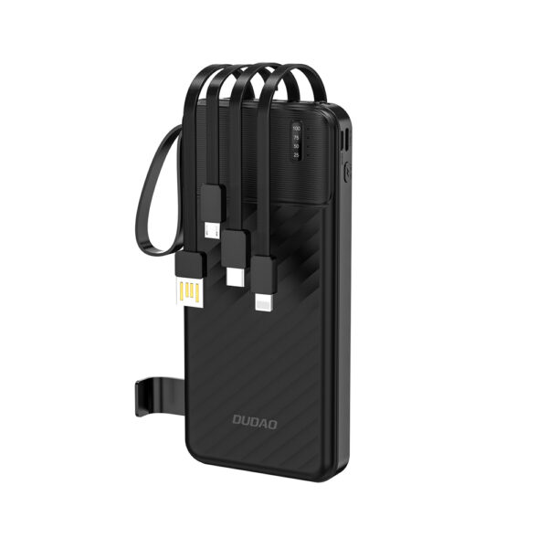 Powerbank Dudao K11 Noire 10000 mAh avec 4 Câbles Intégrés