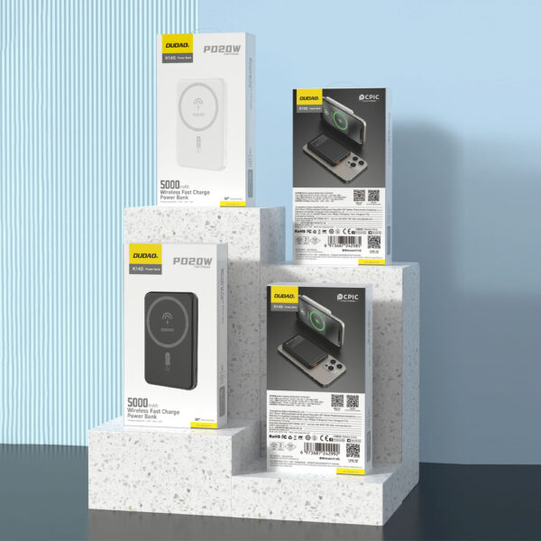 Powerbank Dudao K14S Noire MagSafe 5000 mAh avec Anneau Magnétique