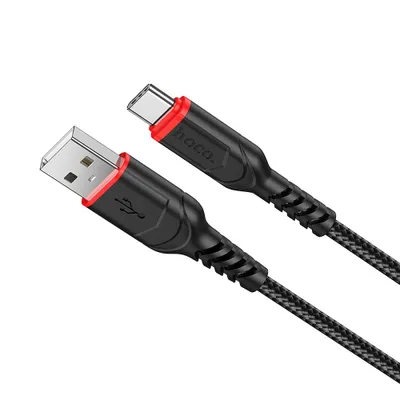 Câble Hoco Victory X59 USB-A vers USB-C Tressé Nylon Noir
