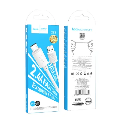 Câble Hoco Gratifed X88 USB-A vers Micro-USB 2.4A - Tressé Renforcé - 1m