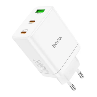 Chargeur Secteur Hoco 3 Ports 35W - 2x USB-C PD + 1x USB-A QC