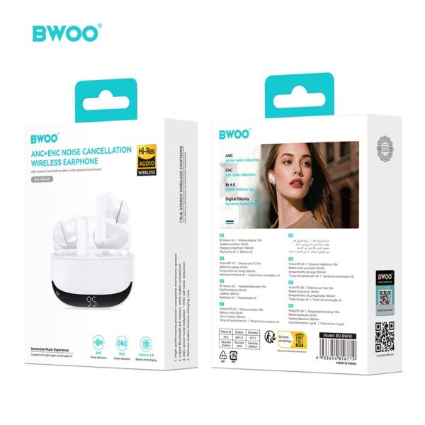 Écouteurs Bluetooth ANC avec Écran LCD – BWOO BW40 – vue 5