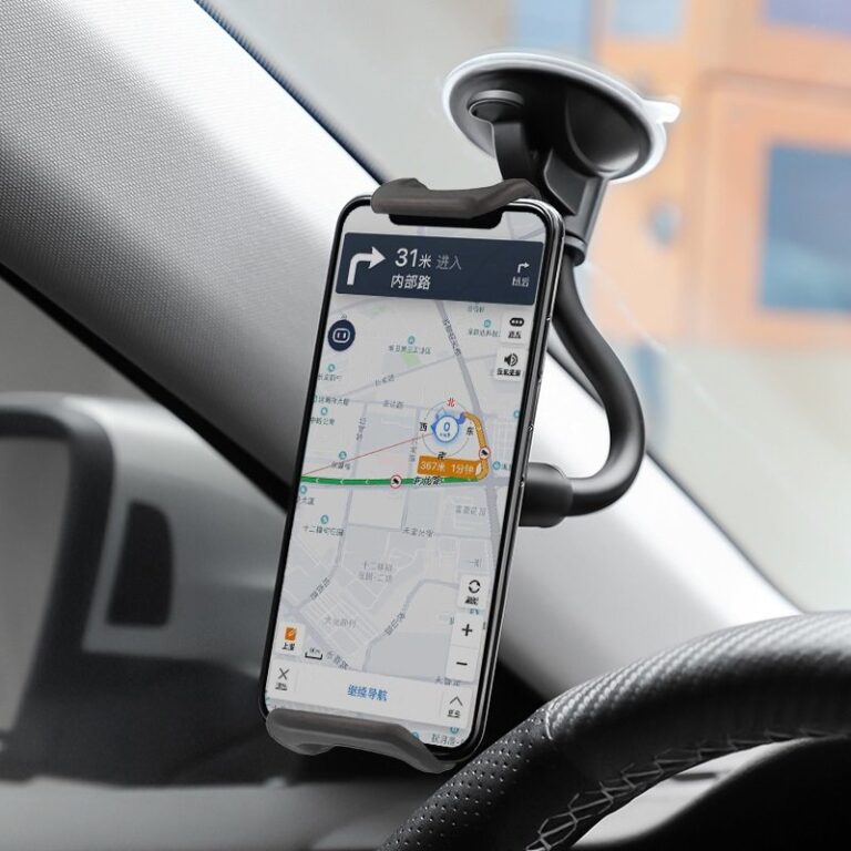 Support téléphone voiture flexible 27 cm Vennus – Ventouse et grille d’aération