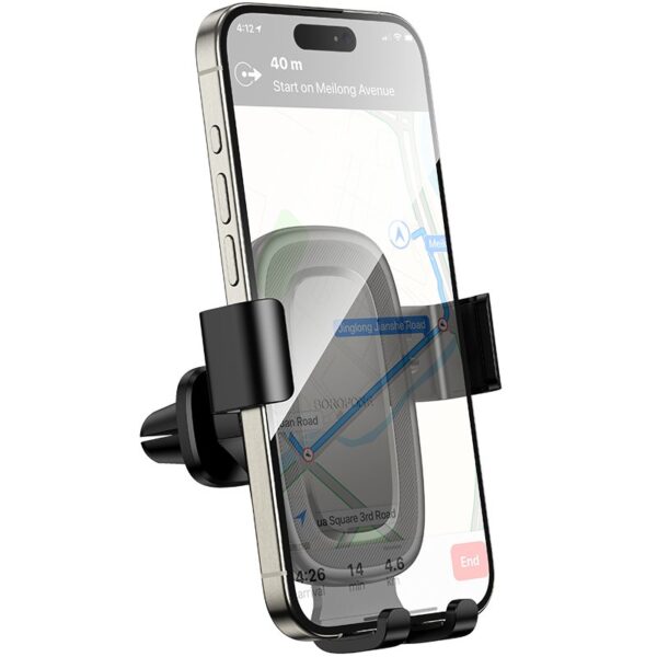 Support téléphone voiture à gravité Borofone BH129 – Grille d’aération – Noir – vue 3