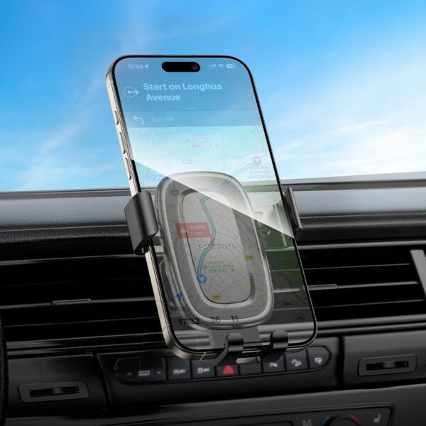 Support téléphone voiture à gravité Borofone BH129 – Grille d’aération – Noir – vue 7