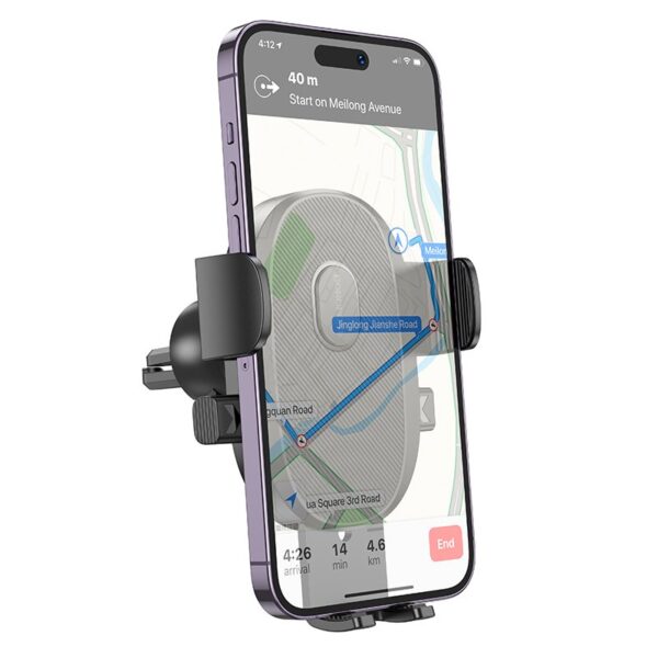 Support téléphone grille d’aération Borofone BH92 Grand – 4,5 à 7″ – Noir – vue 2