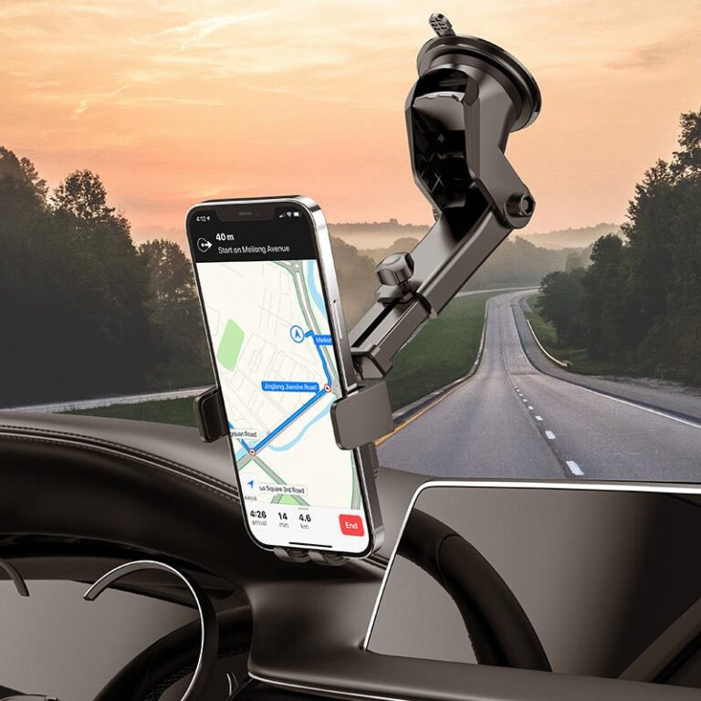 Support téléphone voiture ventouse Borofone BH39 – Bras télescopique – Noir